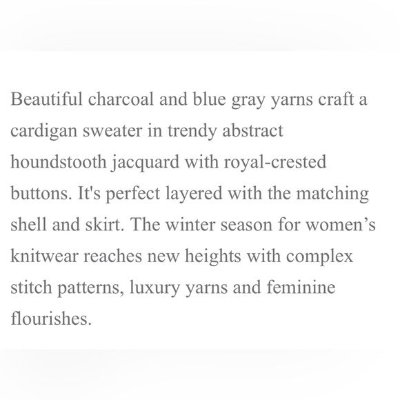 Etcetera NWT Houndstooth Sweater and Shell Set.  Size Medium. - Picture 2 of 16